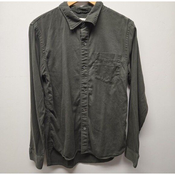 Buck Mason Shirt Men sz Small Gray Charcoal Button Up Cotton Casual Pocket - Picture 1 of 6